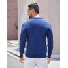 COOFANDY Mens Long Sleeve Polo Sweater Knit Polo Casual Thermal Pullover Sweater with Pocket(Navy Blue)