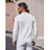 COOFANDY Mens Long Sleeve Polo Sweater Knit Polo Casual Thermal Pullover Sweater with Pocket(White)