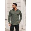 COOFANDY Mens Long Sleeve Shirts Casual Button Down Shirt Wrinkle Free Dress Shirt with Pocket(Army Green)