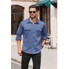 COOFANDY Mens Long Sleeve Shirts Casual Button Down Shirt Wrinkle Free Dress Shirt with Pocket(Blue)