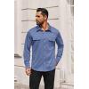 COOFANDY Mens Long Sleeve Shirts Casual Button Down Shirt Wrinkle Free Dress Shirt with Pocket(Blue)