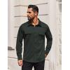 COOFANDY Mens Long Sleeve Shirts Casual Button Down Shirt Wrinkle Free Dress Shirt with Pocket(Dark Green)