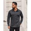 COOFANDY Mens Long Sleeve Shirts Casual Button Down Shirt Wrinkle Free Dress Shirt with Pocket(Dark Grey)