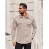 COOFANDY Mens Long Sleeve Shirts Casual Button Down Shirt Wrinkle Free Dress Shirt with Pocket(Khaki)