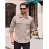 COOFANDY Mens Long Sleeve Shirts Casual Button Down Shirt Wrinkle Free Dress Shirt with Pocket(Khaki)