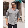 COOFANDY Mens Long Sleeve Shirts Casual Button Down Shirt Wrinkle Free Dress Shirt with Pocket(Light Grey)