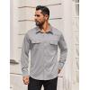 COOFANDY Mens Long Sleeve Shirts Casual Button Down Shirt Wrinkle Free Dress Shirt with Pocket(Light Grey)