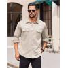 COOFANDY Mens Long Sleeve Shirts Casual Button Down Shirt Wrinkle Free Dress Shirt with Pocket(Light Khaki)