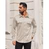 COOFANDY Mens Long Sleeve Shirts Casual Button Down Shirt Wrinkle Free Dress Shirt with Pocket(Light Khaki)