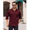 COOFANDY Mens Long Sleeve Shirts Casual Button Down Shirt Wrinkle Free Dress Shirt with Pocket(Wine Red)
