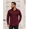 COOFANDY Mens Long Sleeve Shirts Casual Button Down Shirt Wrinkle Free Dress Shirt with Pocket(Wine Red)