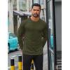 COOFANDY Mens Long Sleeve T Shirts Casual Crew Neck Tee Shirts Lightweight Soft Pullover Tops(Army Green)