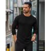 COOFANDY Mens Long Sleeve T Shirts Casual Crew Neck Tee Shirts Lightweight Soft Pullover Tops(Black)
