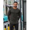 COOFANDY Mens Long Sleeve T Shirts Casual Crew Neck Tee Shirts Lightweight Soft Pullover Tops(Dark Grey)
