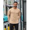 COOFANDY Mens Long Sleeve T Shirts Casual Crew Neck Tee Shirts Lightweight Soft Pullover Tops(Khaki)