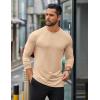 COOFANDY Mens Long Sleeve T Shirts Casual Crew Neck Tee Shirts Lightweight Soft Pullover Tops(Khaki)