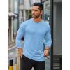COOFANDY Mens Long Sleeve T Shirts Casual Crew Neck Tee Shirts Lightweight Soft Pullover Tops(Light Blue)