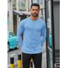 COOFANDY Mens Long Sleeve T Shirts Casual Crew Neck Tee Shirts Lightweight Soft Pullover Tops(Light Blue)