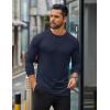 COOFANDY Mens Long Sleeve T Shirts Casual Crew Neck Tee Shirts Lightweight Soft Pullover Tops(Navy Blue)