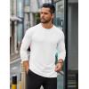 COOFANDY Mens Long Sleeve T Shirts Casual Crew Neck Tee Shirts Lightweight Soft Pullover Tops(White)