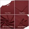 COOFANDY Mens Long Sleeve T Shirts Casual Crew Neck Tee Shirts Lightweight Soft Pullover Tops(Wine Red)