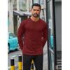 COOFANDY Mens Long Sleeve T Shirts Casual Crew Neck Tee Shirts Lightweight Soft Pullover Tops(Wine Red)