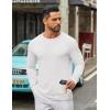 COOFANDY Men’s Long Sleeve Tee Shirts Crew Neck T Shirt Solid Casual Basic Tees Soft Stretch T-Shirts(All White)