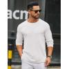 COOFANDY Men’s Long Sleeve Tee Shirts Crew Neck T Shirt Solid Casual Basic Tees Soft Stretch T-Shirts(All White)