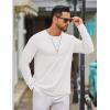 COOFANDY Men’s Long Sleeve Tee Shirts Crew Neck T Shirt Solid Casual Basic Tees Soft Stretch T-Shirts(All White)