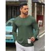 COOFANDY Men’s Long Sleeve Tee Shirts Crew Neck T Shirt Solid Casual Basic Tees Soft Stretch T-Shirts(Army Green)