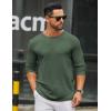 COOFANDY Men’s Long Sleeve Tee Shirts Crew Neck T Shirt Solid Casual Basic Tees Soft Stretch T-Shirts(Army Green)