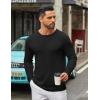 COOFANDY Men’s Long Sleeve Tee Shirts Crew Neck T Shirt Solid Casual Basic Tees Soft Stretch T-Shirts(Black)