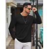 COOFANDY Men’s Long Sleeve Tee Shirts Crew Neck T Shirt Solid Casual Basic Tees Soft Stretch T-Shirts(Black)
