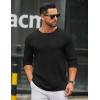 COOFANDY Men’s Long Sleeve Tee Shirts Crew Neck T Shirt Solid Casual Basic Tees Soft Stretch T-Shirts(Black)