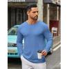 COOFANDY Men’s Long Sleeve Tee Shirts Crew Neck T Shirt Solid Casual Basic Tees Soft Stretch T-Shirts(Blue)