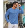 COOFANDY Men’s Long Sleeve Tee Shirts Crew Neck T Shirt Solid Casual Basic Tees Soft Stretch T-Shirts(Blue)