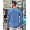 COOFANDY Men’s Long Sleeve Tee Shirts Crew Neck T Shirt Solid Casual Basic Tees Soft Stretch T-Shirts(Blue)