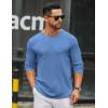 COOFANDY Men’s Long Sleeve Tee Shirts Crew Neck T Shirt Solid Casual Basic Tees Soft Stretch T-Shirts(Blue)