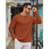 COOFANDY Men’s Long Sleeve Tee Shirts Crew Neck T Shirt Solid Casual Basic Tees Soft Stretch T-Shirts(Caramel)