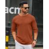 COOFANDY Men’s Long Sleeve Tee Shirts Crew Neck T Shirt Solid Casual Basic Tees Soft Stretch T-Shirts(Caramel)