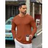 COOFANDY Men’s Long Sleeve Tee Shirts Crew Neck T Shirt Solid Casual Basic Tees Soft Stretch T-Shirts(Caramel)