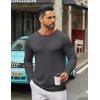 COOFANDY Men’s Long Sleeve Tee Shirts Crew Neck T Shirt Solid Casual Basic Tees Soft Stretch T-Shirts(Dark Grey)