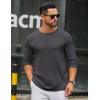 COOFANDY Men’s Long Sleeve Tee Shirts Crew Neck T Shirt Solid Casual Basic Tees Soft Stretch T-Shirts(Dark Grey)