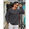 COOFANDY Men’s Long Sleeve Tee Shirts Crew Neck T Shirt Solid Casual Basic Tees Soft Stretch T-Shirts(Dark Grey)