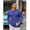 COOFANDY Men’s Long Sleeve Tee Shirts Crew Neck T Shirt Solid Casual Basic Tees Soft Stretch T-Shirts(Heather Blue)