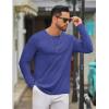 COOFANDY Men’s Long Sleeve Tee Shirts Crew Neck T Shirt Solid Casual Basic Tees Soft Stretch T-Shirts(Heather Blue)