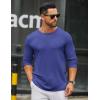 COOFANDY Men’s Long Sleeve Tee Shirts Crew Neck T Shirt Solid Casual Basic Tees Soft Stretch T-Shirts(Heather Blue)