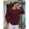 COOFANDY Men’s Long Sleeve Tee Shirts Crew Neck T Shirt Solid Casual Basic Tees Soft Stretch T-Shirts(Heather Burgundy)