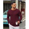 COOFANDY Men’s Long Sleeve Tee Shirts Crew Neck T Shirt Solid Casual Basic Tees Soft Stretch T-Shirts(Heather Burgundy)