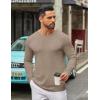 COOFANDY Men’s Long Sleeve Tee Shirts Crew Neck T Shirt Solid Casual Basic Tees Soft Stretch T-Shirts(Khaki)